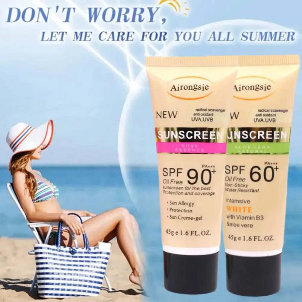 Airongsie | SPF 60 / SPF 90 | UV Protective, Moisturizing, Anti-Sun Facial & Body Sunscreen Cream | 45g