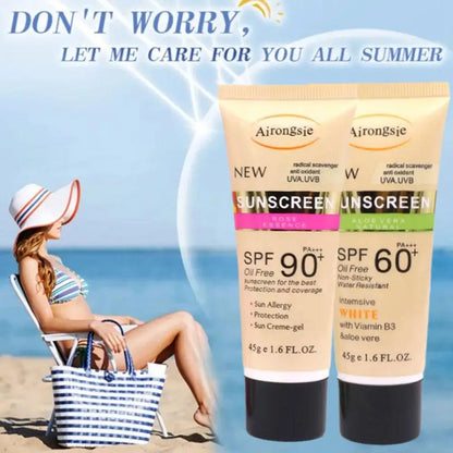 Airongsie | SPF 60 / SPF 90 | UV Protective, Moisturizing, Anti-Sun Facial & Body Sunscreen Cream | 45g