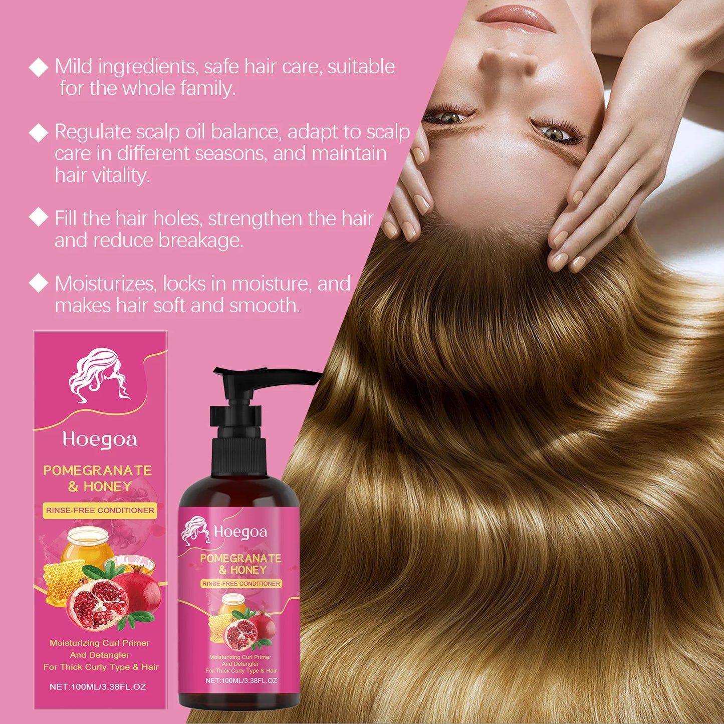 Nourish Leave-In Conditioner 72-Hour Silky Touch Toughness Reinforced Reduce Hair Breakage Prevent Split Ends Smooth Conditioner