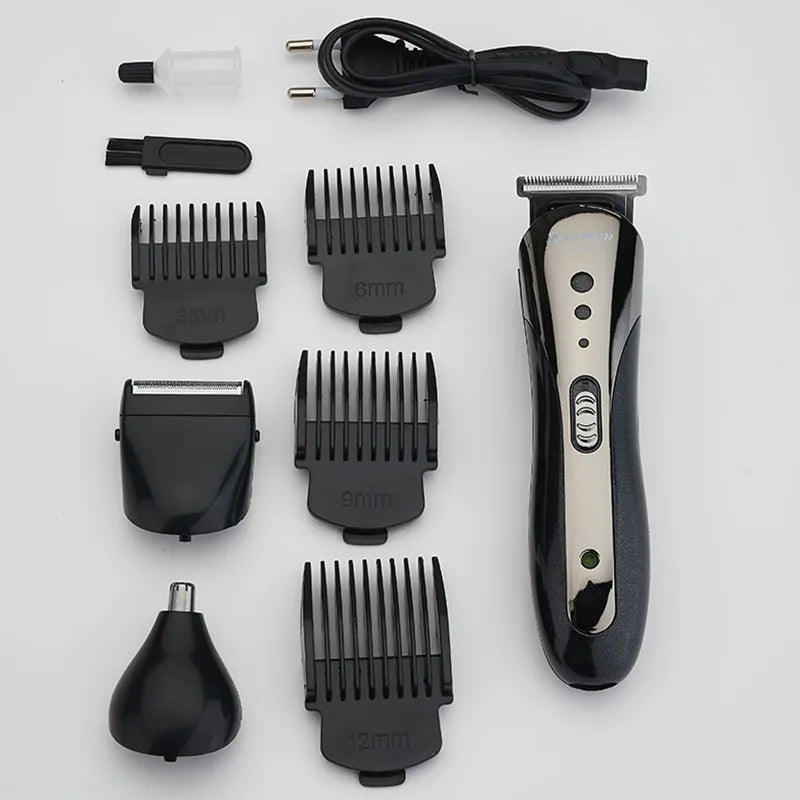 RESUXI SH-1976 Men's 3 in 1 Professional Hair Clipper Set Rechargeable Electric Shaver Ear Nose Hair Trimmer Grooming Kit