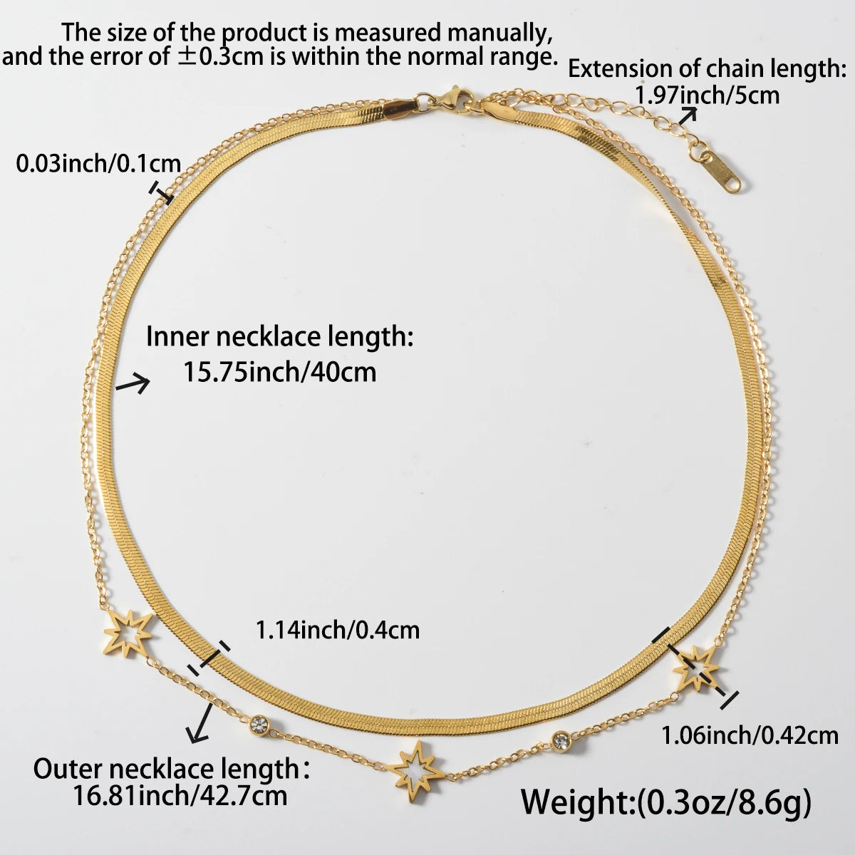 Fashion Gold Plated Layered Necklace Trendy Thin Chain Pendant Dainty Stackable Jewelry Gift for Women Birthday Valentine