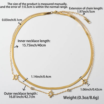 Fashion Gold Plated Layered Necklace Trendy Thin Chain Pendant Dainty Stackable Jewelry Gift for Women Birthday Valentine