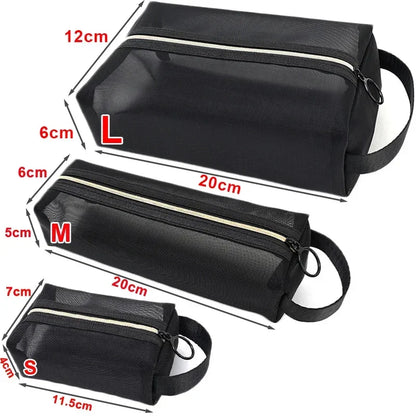 Women Mesh Cosmetic Bag Travel Storage Makeup Bag Organizer Female Make Up Pouch Portable Small Large Toiletry Beauty Case