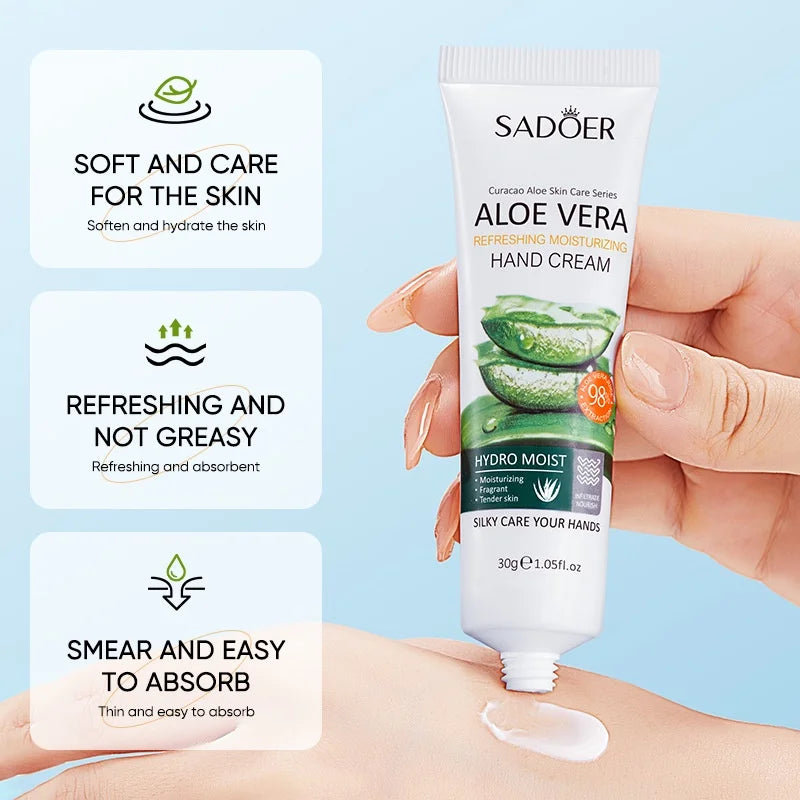 SADOER Aloe Hand Cream for Moisturizing Hydrating Hand Care 30g