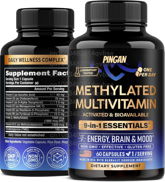 PINGAN | Methylated Multivitamin with B12 | Energy, Brain & Mood Support