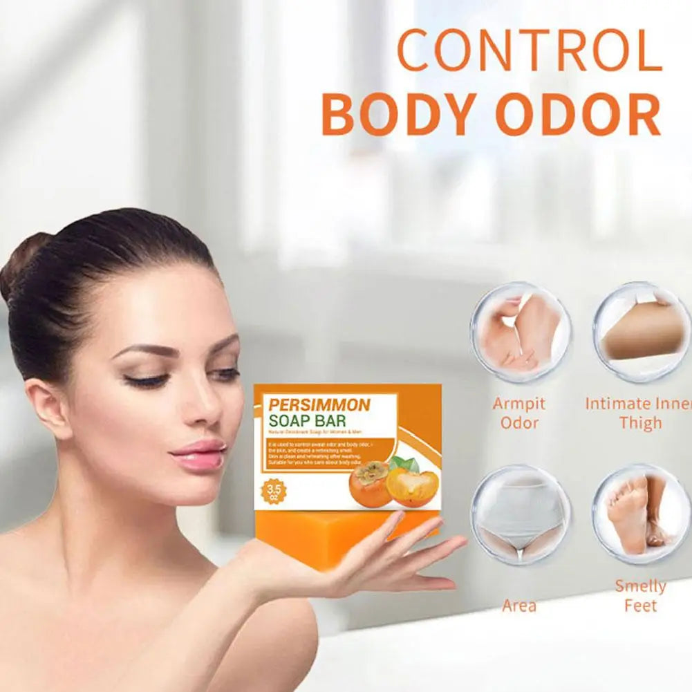 Persimmon Soap Bar for Body Odor Control – Purifying Deodorizing Face & Body Wash for Eliminating Body Odor – Great for Skin