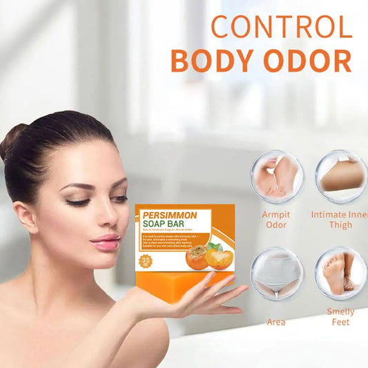 Persimmon Soap Bar for Body Odor Control – Purifying Deodorizing Face & Body Wash for Eliminating Body Odor – Great for Skin