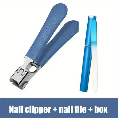 Professional Stainless Steel Nail Clippers Set for Thick Nails Anti-Splash Sharp Trimmer Nail Pedicure Manicure Tools for Men