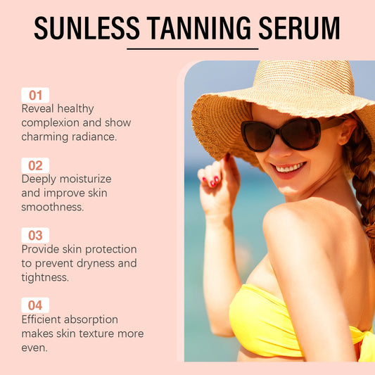 Herbal Self Tanning Essence Spray Sunless Tanning Enhance Skin Melanin Liquid Bronzer Natural Tanner For Body Face Nourishing