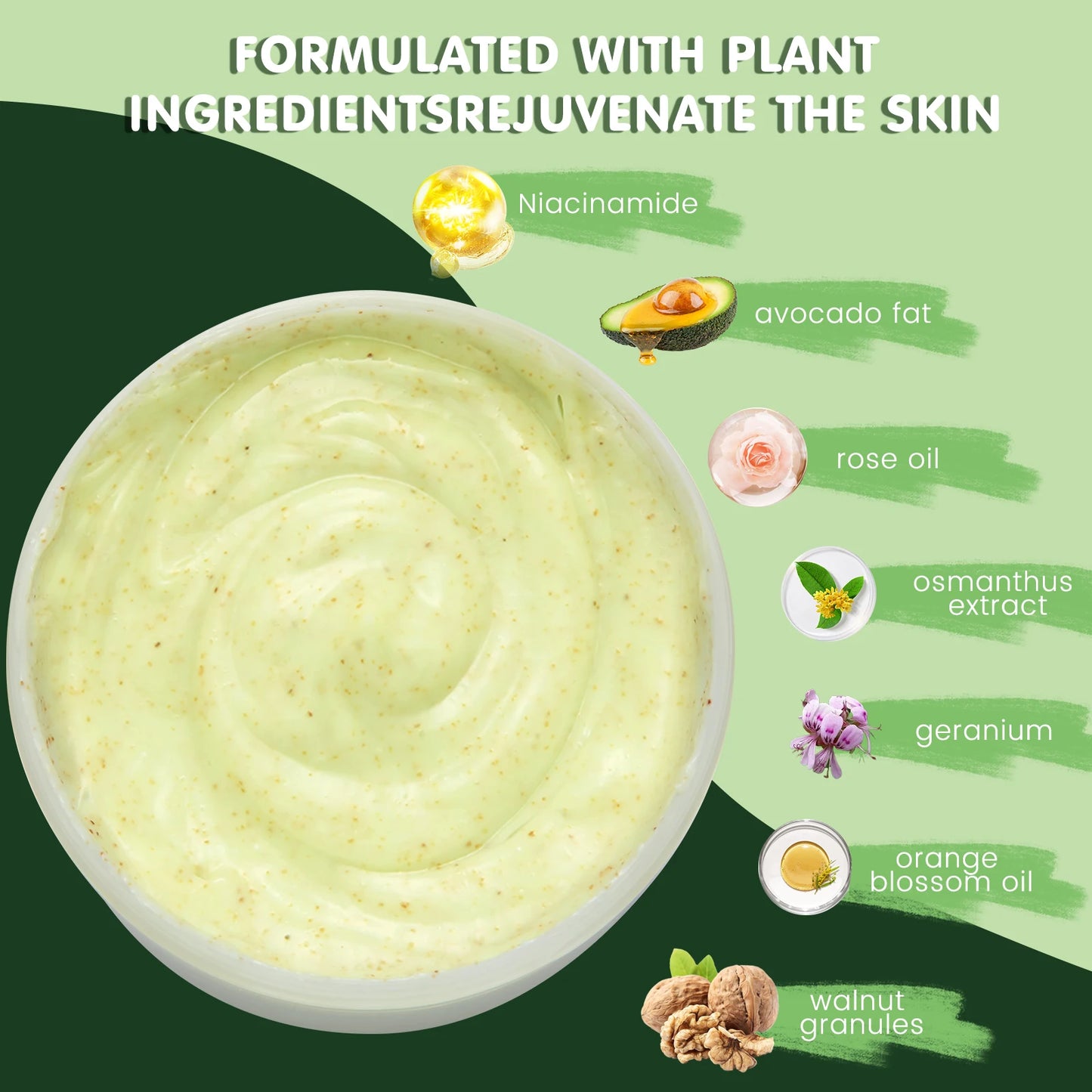 Kojic Acid Body Scrub Softens Keratin And Improves Rough Skin, While Fragrant Body Shea Fruit Scrub Makes Skin Soft And Smooth