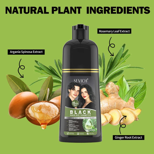 500ml Rosemary Gray Hair Dye Shampoo Hair Instant Coloring Cover Shampoo Men Women Nourish Hair Quick Blackening Plant Shampoo