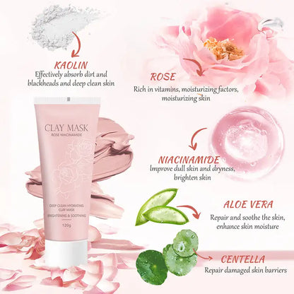 KOEC | Rose, Niacinamide & Aloe clay mask | Cleansing, Brightening & Pore Minimizing