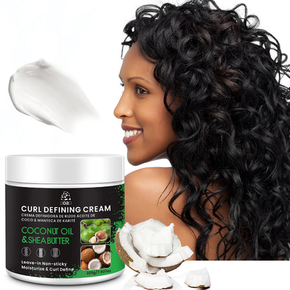 Curly Hair Styling Cream with Coconut Oil and Shea Butter Moisturizing and Softening Curl Defining Conditioner