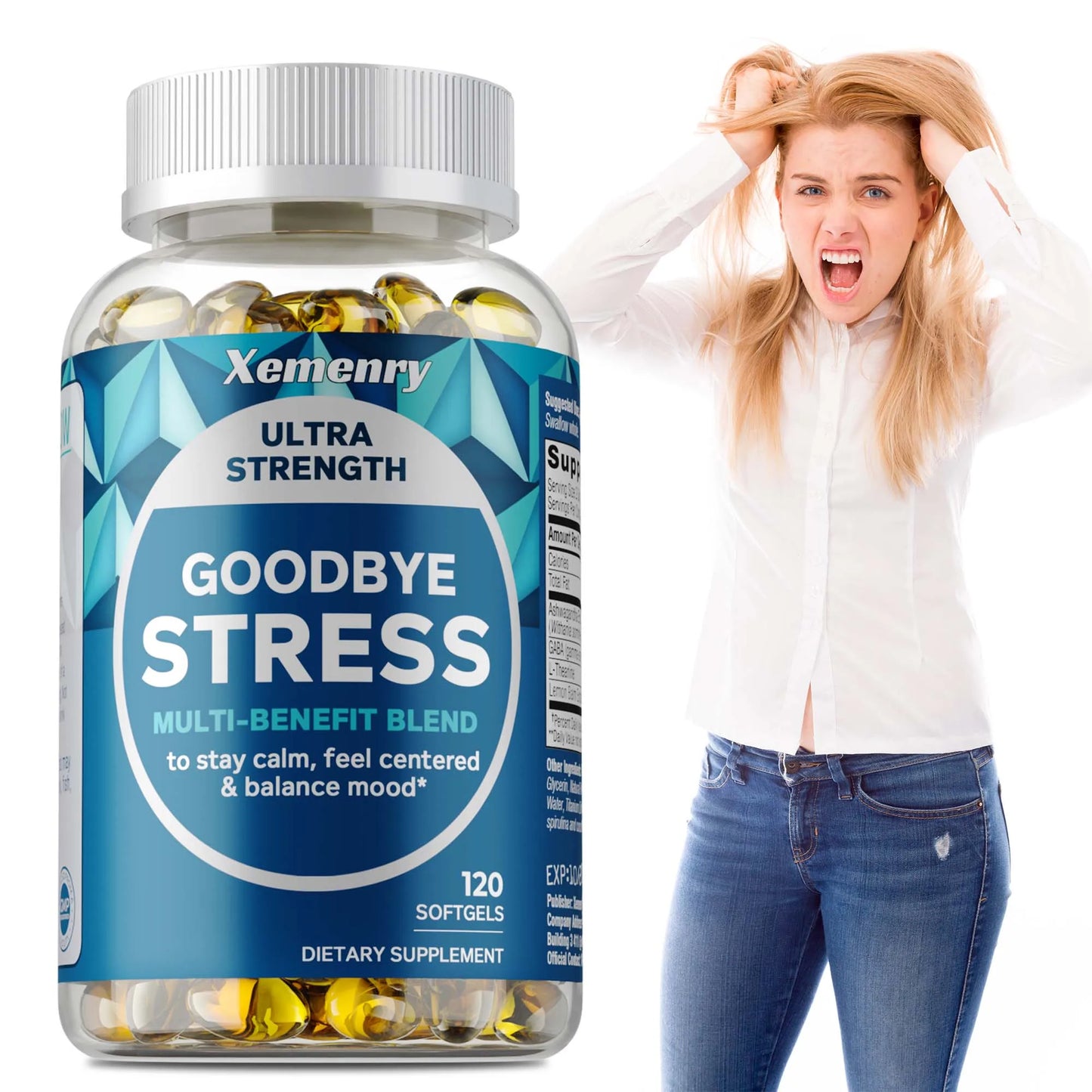 Xemenry | GABA L-Theanine Capsules | Stress Relief & Mood Balance Support