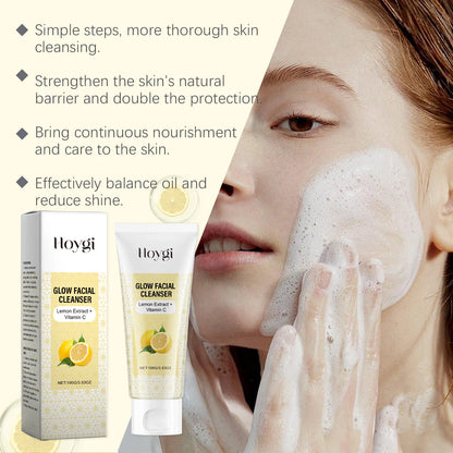 Hoygi | Lemon Extract & Vitamin C Facial Cleanser | Brightening, Moisturizing & Skin Nourishment
