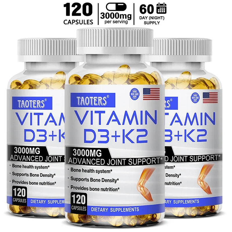 Taoters | Vitamin D3 K2 Capsules | Bone & Cardiovascular Health Support