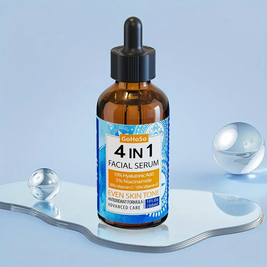 ENVISHA 4-in-1 Facial Serum | Hyaluronic Acid, Niacinamide, Vitamin C & E | Anti-Aging, Deep Moisturizing & Firming | 30ml