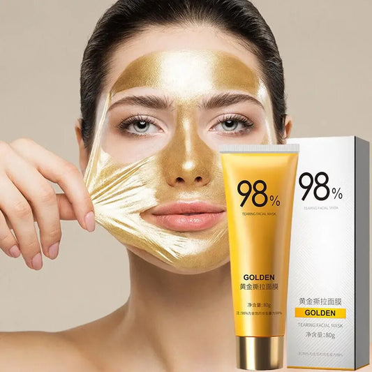 Gold Peel-Off Facial Mask | Deep Cleansing, Pore Tightening & Blackhead Removal | Brighten Skin & Cleanse Nose Pores | 80g