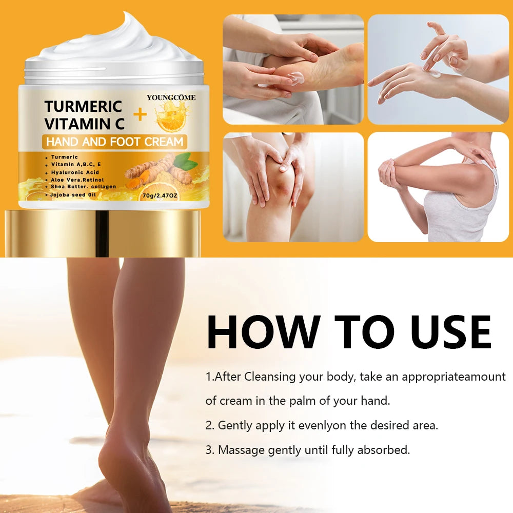Turmeric Hand and Foot Cream Retinol Moisturizing Firming Hyaluronic Lightening Repairing Smooth Skincare Whitening Creams