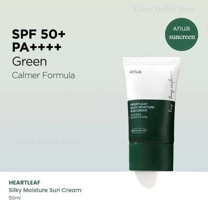 Anua Heartleaf Silky Moisture Sun Cream SPF50+ | Lightweight & Hydrating Daily Facial Sunscreen | 50ml