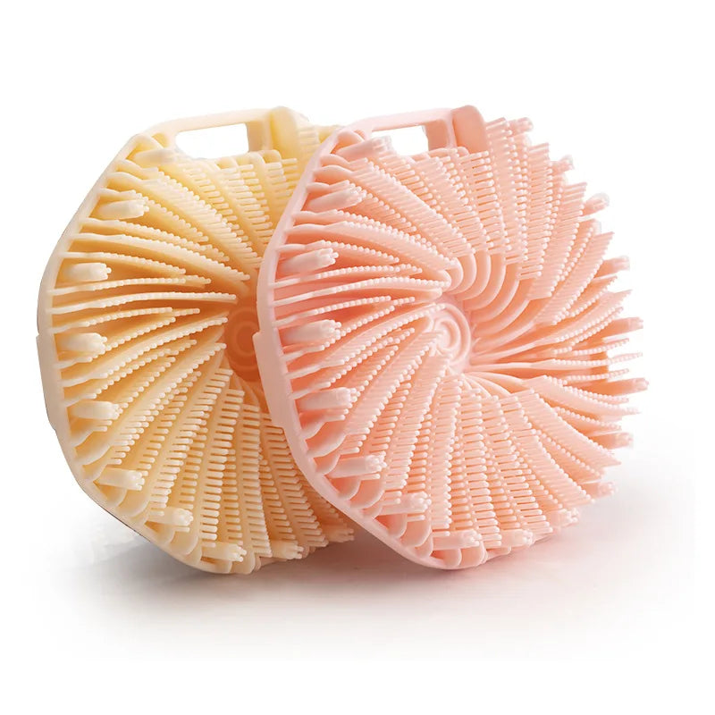 1pc Soft Silicone Exfoliating Brush Cleanser Manual Body Cleansing Scrubber Shower Gentle Massage Bath Brush For Men and women