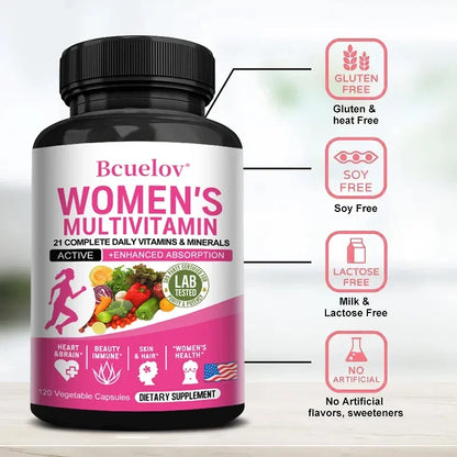 Bcuelov | Women's Multivitamin with Biotin | Hair, Skin, Joint, Brain & Immune Support