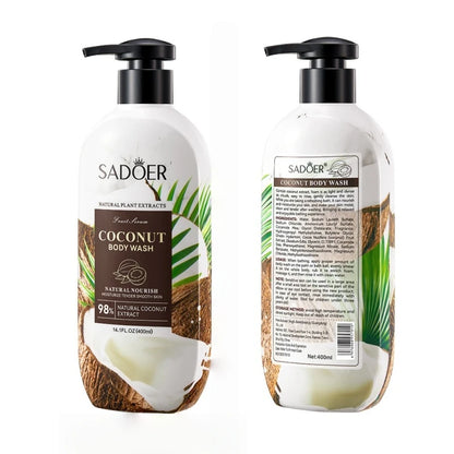 400ml Mild Coconut Shower Gel, Rich in Coconut Extract, Coconut Amide Mea and Other Ingredients, Rich Coconut Scent, Long-Lasting Fragrance after Use, Foam Is Light as Clouds, Both Thick and Delicate, It Can Moisturize Skin,