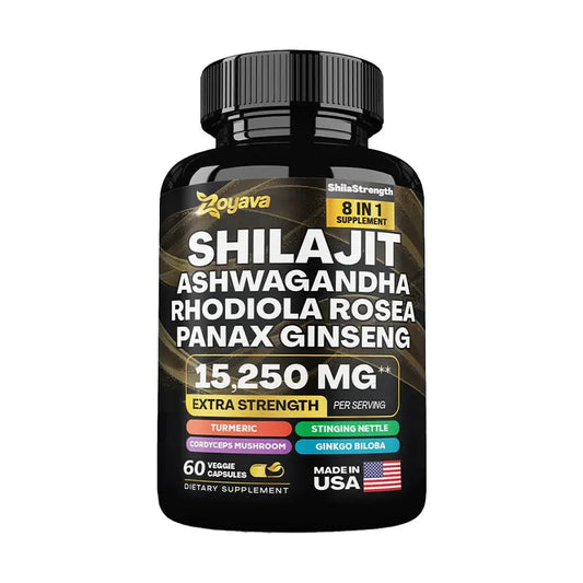 Zoyava | Shilajit Pure Himalaya | 8-in-1 Energy, Muscle & Stress Support