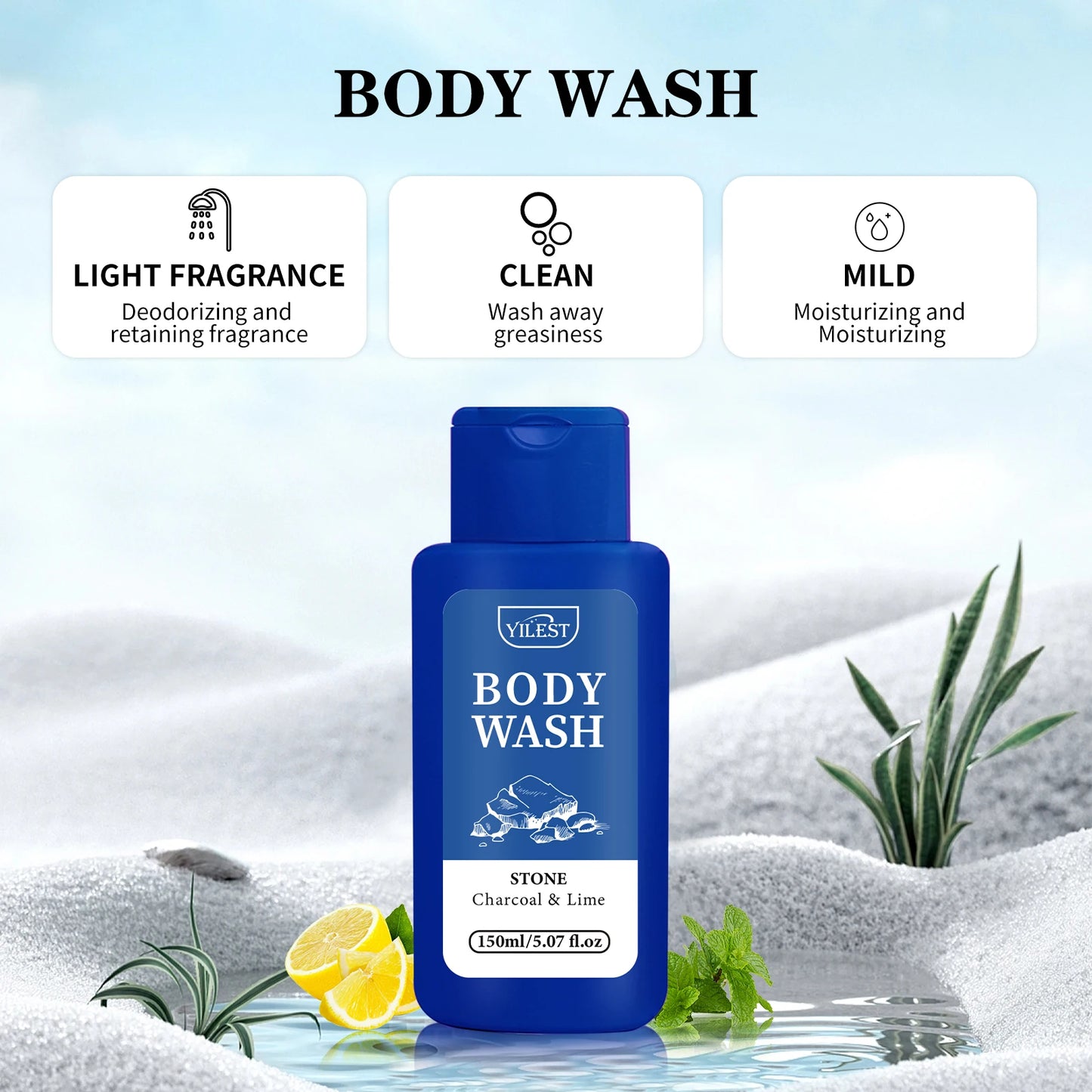 200ML Men Shower Gel Long Lasting Fragrance Improve Brighten Deep Moisturize Refresh Skin Help Exfoliator Body Wash Lotion