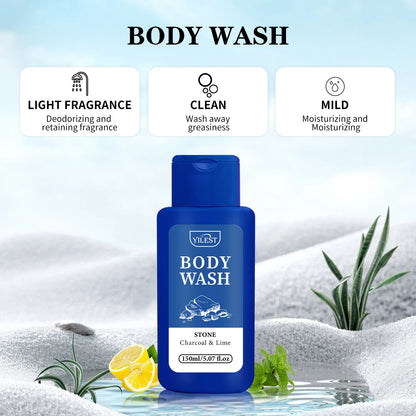 200ML Men Shower Gel Long Lasting Fragrance Improve Brighten Deep Moisturize Refresh Skin Help Exfoliator Body Wash Lotion