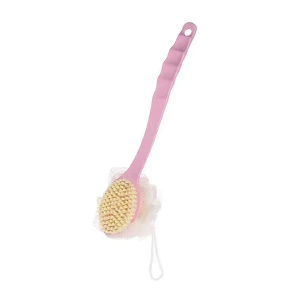 2-in-1 Bath Soft Back Brush Gentle Exfoliating Body Brush Bath Shower Sponge Scrubbing Brush Bathroom Shower Cleaning Tool