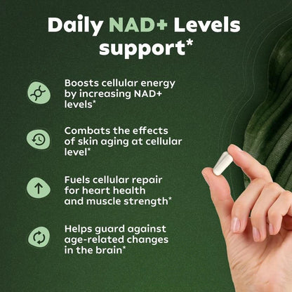 NAD+ | Nicotinamide Riboside Resveratrol Capsules | Anti-Aging, Energy & Immune Support