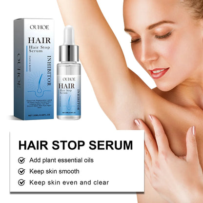 Permanent Hair Inhibiting Serum Stop Hair Growth Body Underarm Legs Arms Moisturize Whitening Powerful Painless Depilatory Serum