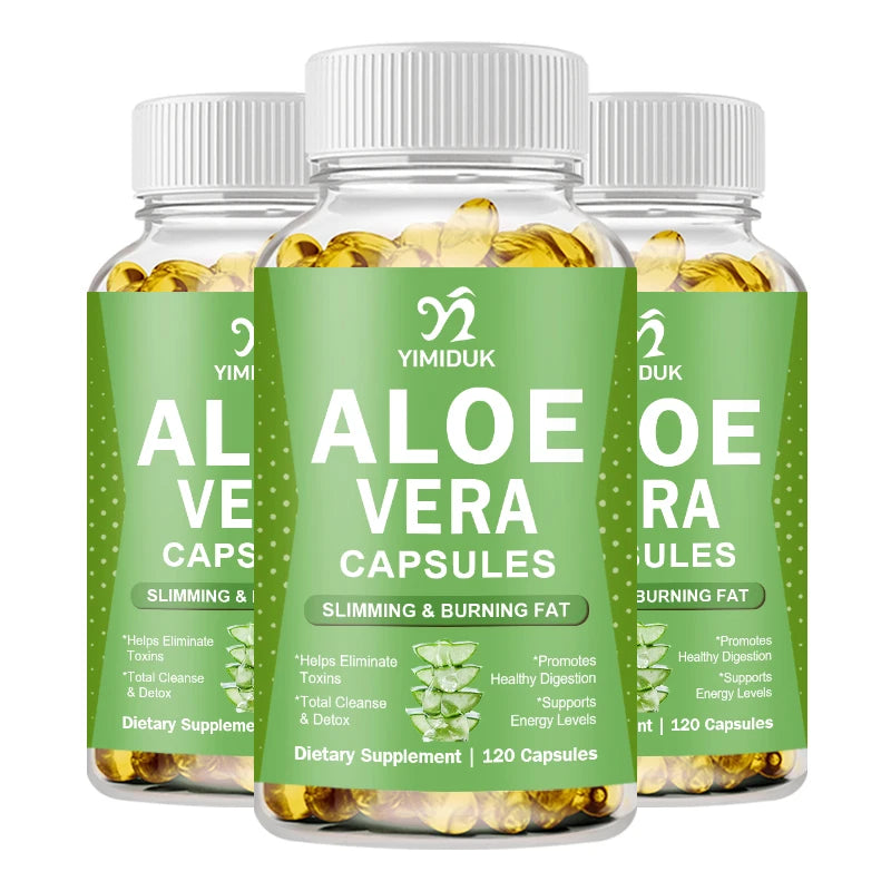 YIMIDUK | Aloe Vera Capsules | Relieves Constipation, Appetite Control, Fat Burn, Detox | 60 Capsules
