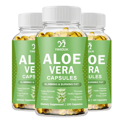 YIMIDUK | Aloe Vera Capsules | Relieves Constipation, Appetite Control, Fat Burn, Detox | 60 Capsules
