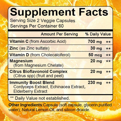Kenofor | Vitamin C Immune Support Capsules | Collagen & Immunity Booster