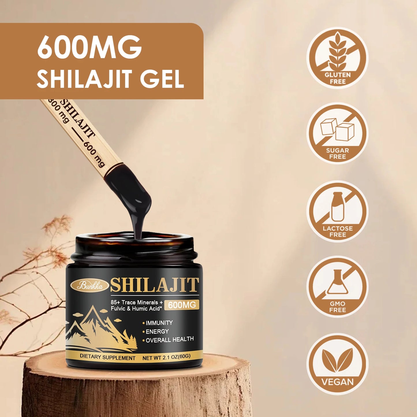 Bulla | Original Himalayan Shilajit Resin 600mg | Energy, Immunity, Hormone Balance, Skin & Overall Health | 60g