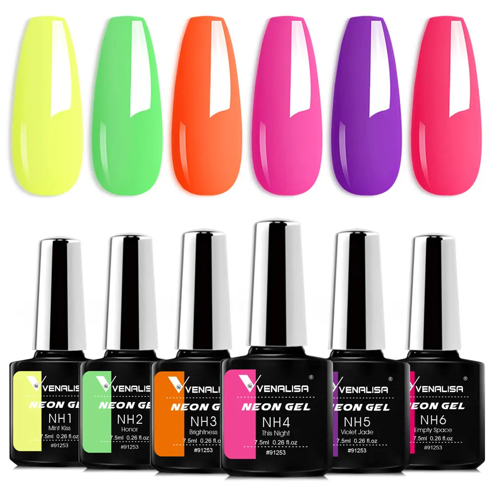 Venalisa Nail Gel Polish Kit HEMA FREE Nude Pink Color Collection Self Leveling Full Coverage Nail Manicure Set 6Pcs Kit