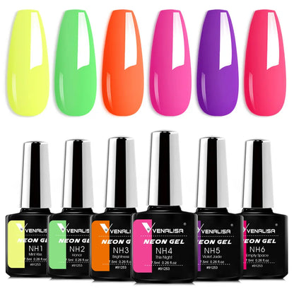 Venalisa Nail Gel Polish Kit HEMA FREE Nude Pink Color Collection Self Leveling Full Coverage Nail Manicure Set 6Pcs Kit