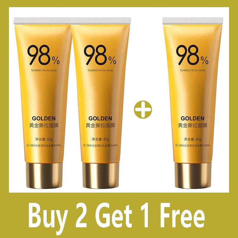 Gold Peel-Off Facial Mask | Deep Cleansing, Pore Tightening & Blackhead Removal | Brighten Skin & Cleanse Nose Pores | 80g