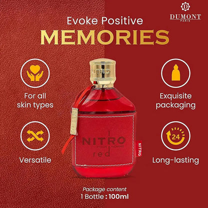 Nitro Red Dumont EDP Perfume Men Fragrance Middle Eastern Arabic Perfume Men's Perfume Women's Perfume Long-lasting