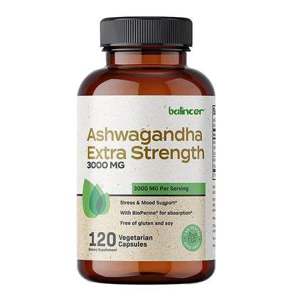 Ashwagandha Extra Strength 3000mg | Stress & Mood Support with BioPerine