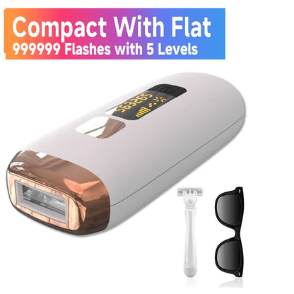 Permanent IPL Laser Hair Remover | Vibration Shaver | Facial & Body Use for Men & Women