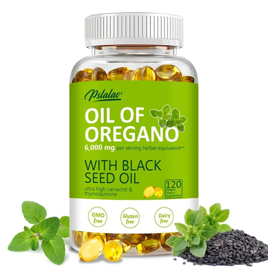 Pslalae | Oregano Oil Black Seed Softgels | Immune & Digestive Health Support