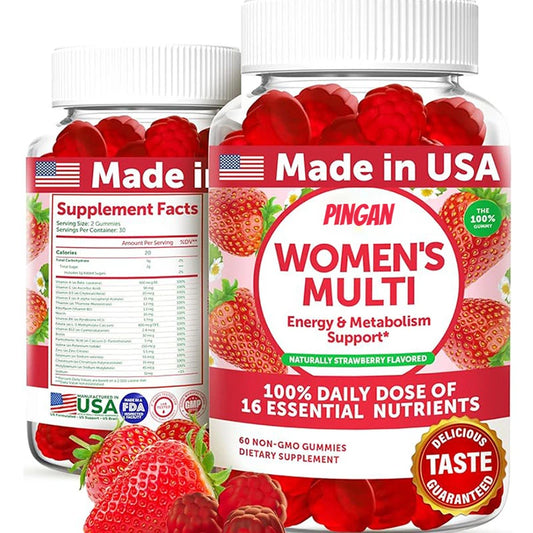 PINGAN | Women's Multi Gummies | Daily Vitamins & Energy Support