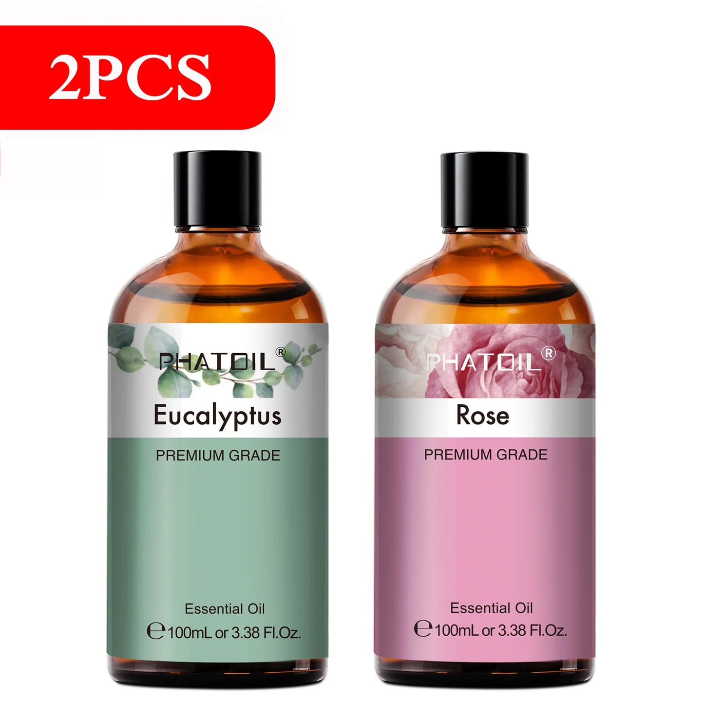 PHATOIL 100ml Natural Essential Oil For Skin Aromatherapy Diffuser Eucalyptus Lavender Vanilla Rose Fragrance Essential Oils