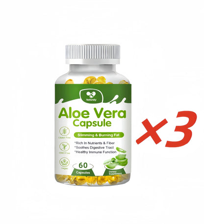 Naturaly | Aloe Vera Capsules | Slimming, Detox, Digestive & Immune Support | 120 Capsules