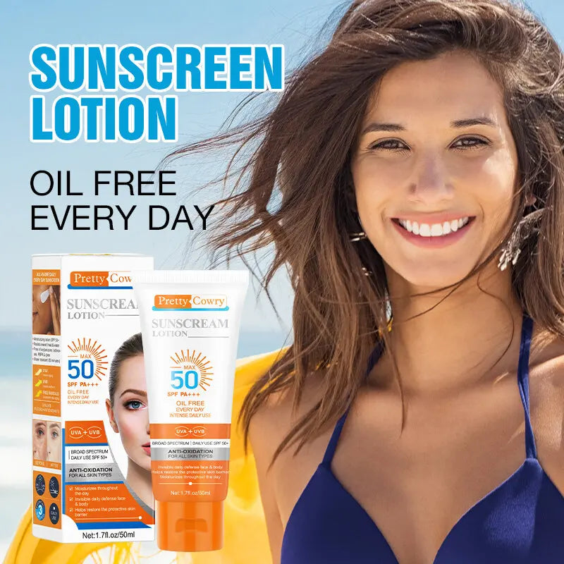 Daily Sunscreen SPF 50+ | UV Protection & Moisturizing Sunblock Cream | Lightweight, Waterproof & Anti-Aging | For All Skin Types