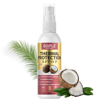 Keratin Protein Serum Anti Frizz Heat Thermal Protection Spray Rose Water Mist for Repair Damaged Curl Hair Smooth & Moisturize
