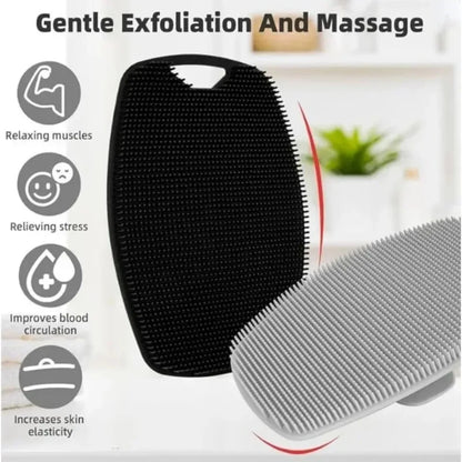 1pc Soft Silicone Exfoliating Brush Cleanser Manual Body Cleansing Body Care Scrubber Shower Gentle Massage Bath Brush For Men